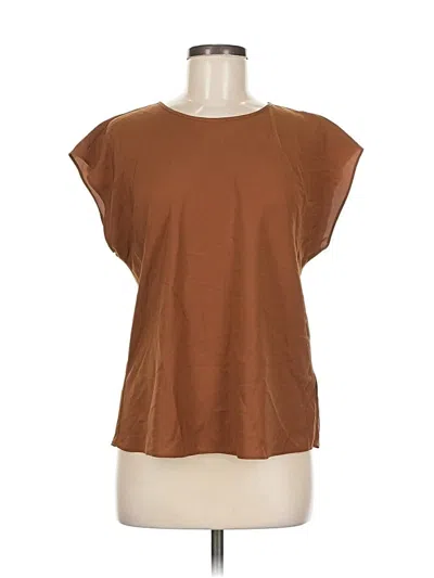 Pre-owned Express Short Sleeve Top Brown Boatneck Tops