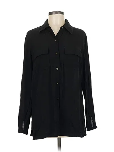 Pre-owned Kate Hill Long Sleeve Button Down Shirt In Black