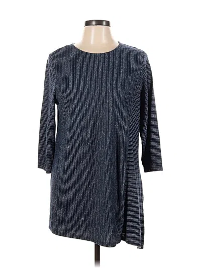 Pre-owned Purejill 3/4 Sleeve Top Blue Boatneck Tops