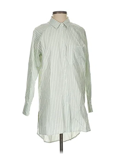 Pre-owned By Anthropologie Long Sleeve Button Down Shirt In Green