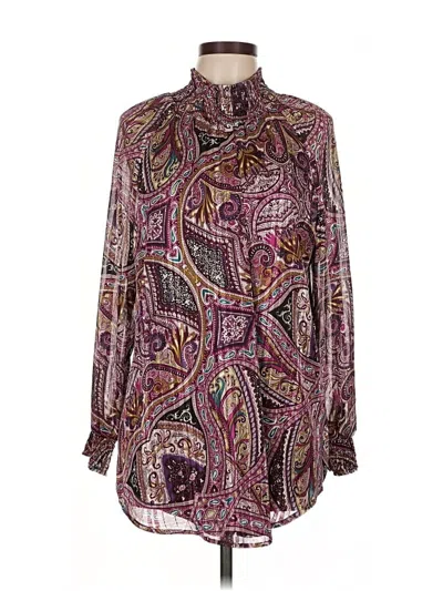 Pre-owned Chico's Long Sleeve Blouse In Purple