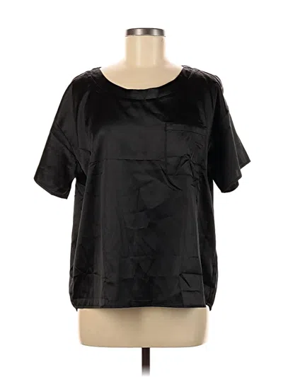 Pre-owned Ekouaer Short Sleeve Blouse In Black