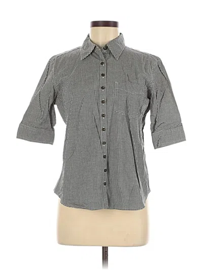 Pre-owned Lizwear By Liz Claiborne 3/4 Sleeve Button Down Shirt In Gray