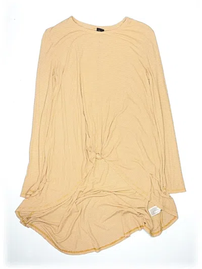 Pre-owned Art Class Kids' Long Sleeve Top Yellow Keyhole Neckline Tops