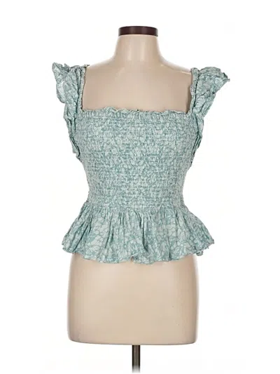 Pre-owned Love The Label Sleeveless Blouse In Blue