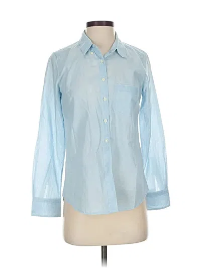 Pre-owned Gap 3/4 Sleeve Button Down Shirt In Blue
