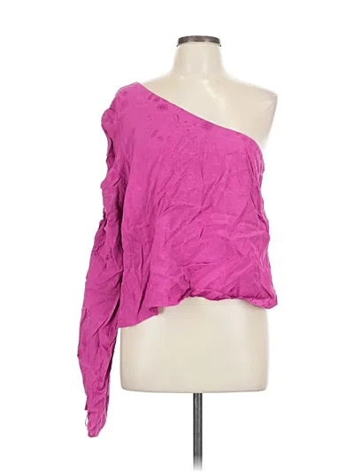 Topshop Long Sleeve Blouse In Pink