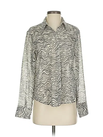 Pre-owned Abercrombie & Fitch Long Sleeve Polo Shirt In Silver