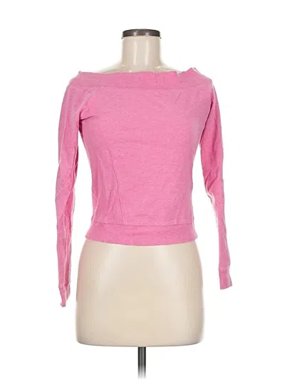 Pre-owned Express 3/4 Sleeve T-shirt In Pink
