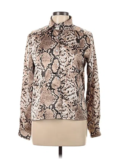 Pre-owned Unbranded Long Sleeve Blouse In Brown