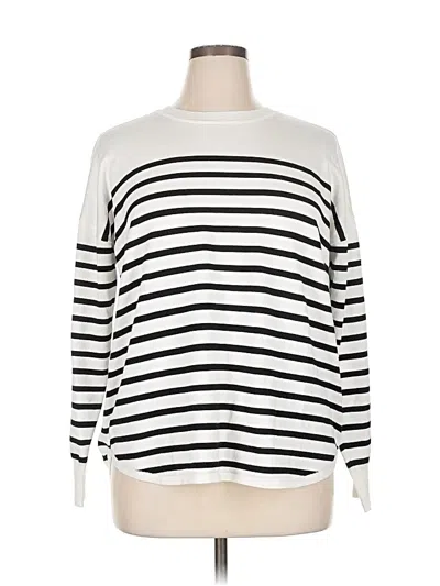 Pre-owned Marled By Reunited Pullover Sweater In White