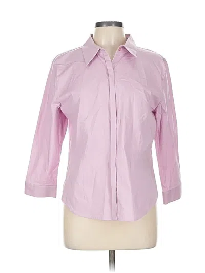 Pre-owned Karen Kane 3/4 Sleeve Button Down Shirt In Pink