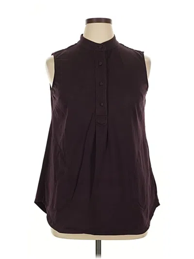 Pre-owned Zapelle Sleeveless Button Down Shirt In Burgundy