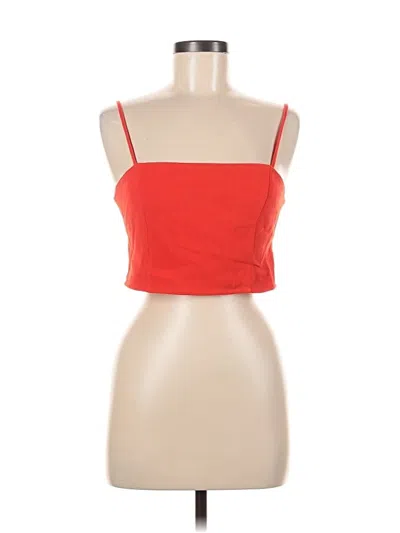 Blue Blush Sleeveless Top Red Strapless Neckline Tops In White