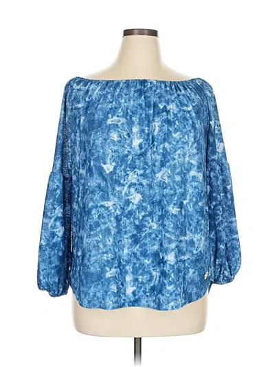 Pre-owned Michael Michael Kors 3/4 Sleeve Blouse In Blue