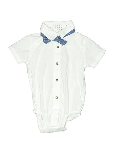 Pre-owned Just One You Made By Carter's Babies' Short Sleeve Onesie In White