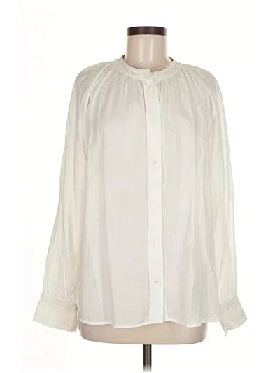 Pre-owned Vince Long Sleeve Blouse In White