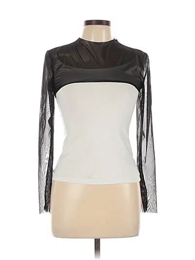 Pre-owned Popilush Long Sleeve Top Silver Turtleneck Tops