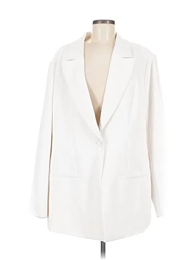Pre-owned Good American Blazer Jacket In White