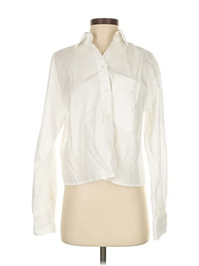 Pre-owned Banana Republic Factory Store Long Sleeve Blouse In White