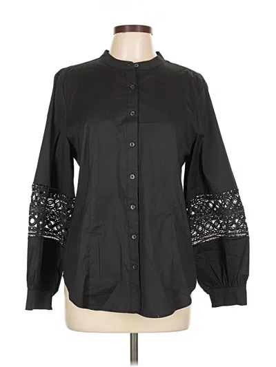 Pre-owned Chico's Long Sleeve Blouse In Black