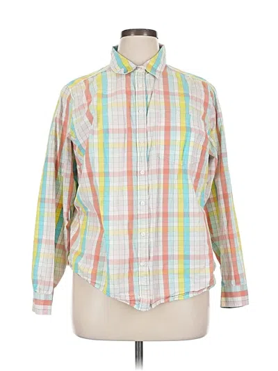 Pre-owned St. John's Bay Long Sleeve Button Down Shirt In Yellow