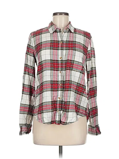 Pre-owned Abercrombie & Fitch Long Sleeve Button Down Shirt In Red