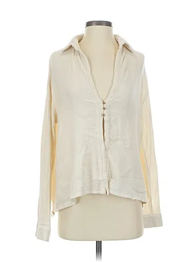 Pre-owned Savannah Morrow Long Sleeve Blouse In White