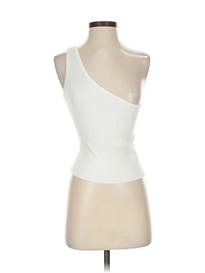 Pre-owned Princess Polly Tank Top Ivory One Shoulder Neckline Tops In White