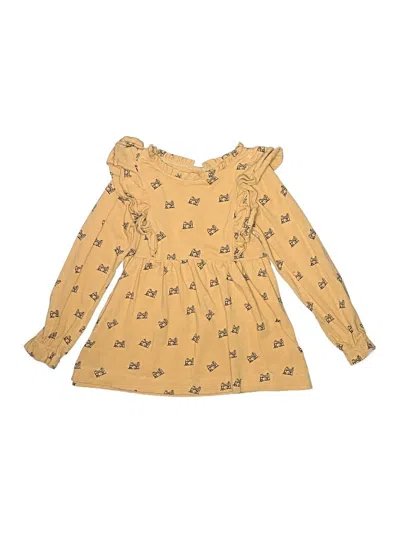 Pre-owned Kate Quinn Organics Kids' Long Sleeve Blouse In Yellow