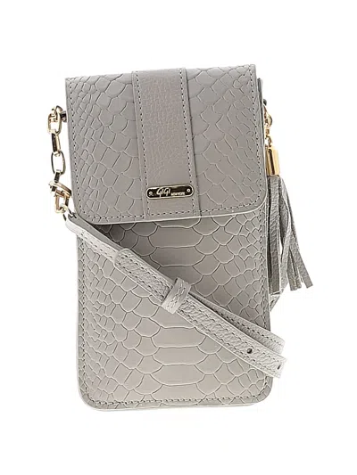 Pre-owned Gigi New York Crossbody Bag In Gray
