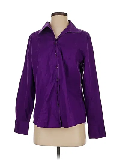 Pre-owned Chico's Long Sleeve Button Down Shirt In Purple
