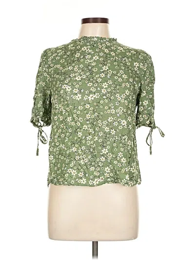 Pre-owned Fun2fun Short Sleeve Blouse In Green