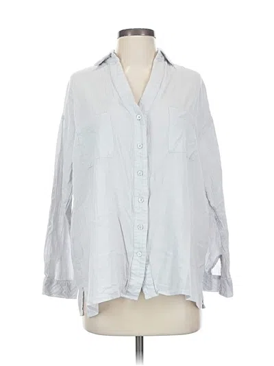 Pre-owned Miou Muse 3/4 Sleeve Button Down Shirt In Gray