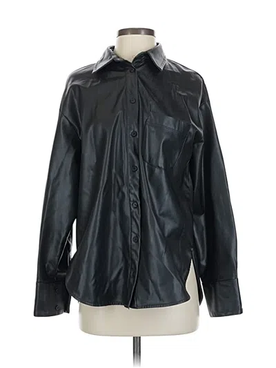 Pre-owned Zara Faux Leather Jacket In Black