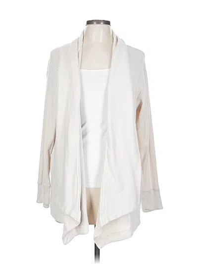 Pre-owned Athleta Cardigan Sweater In White