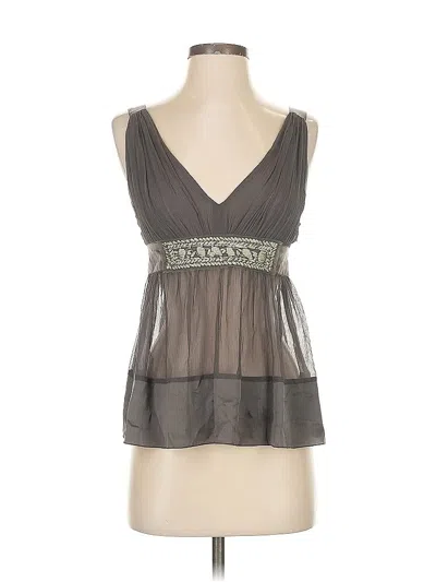 Pre-owned Philosophy Di Alberta Ferretti Sleeveless Silk Top Gray Plunge Neckline Tops