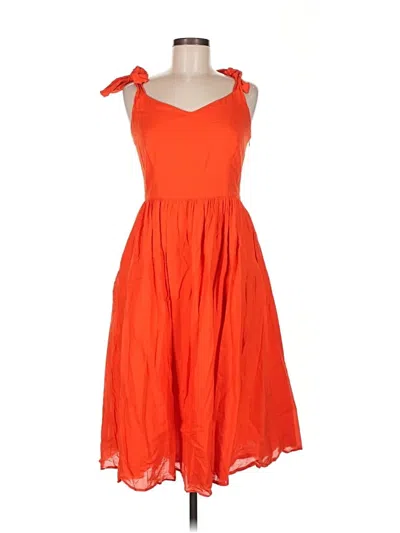 Pre-owned Iris & Ink Casual Dress In Orange