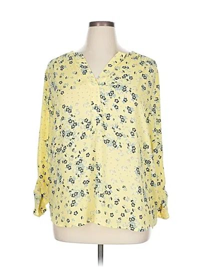 Pre-owned Charter Club 3/4 Sleeve Blouse In Yellow