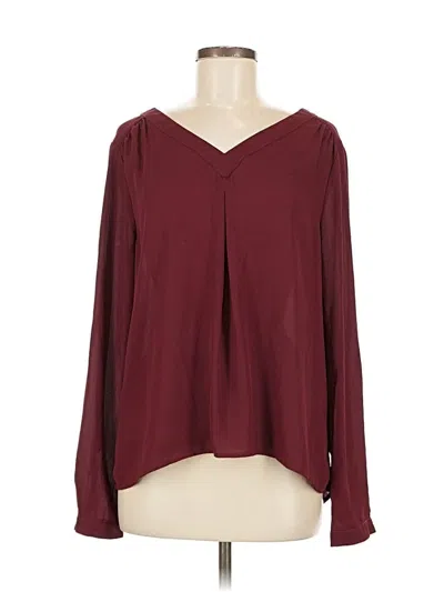 Pre-owned 41hawthorn Long Sleeve Blouse In Burgundy