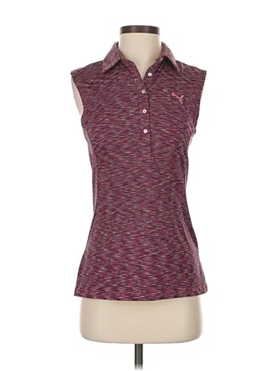 Pre-owned Puma Sleeveless Polo Shirt In Burgundy
