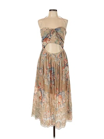 Pre-owned Zimmermann Cocktail Dress In Brown