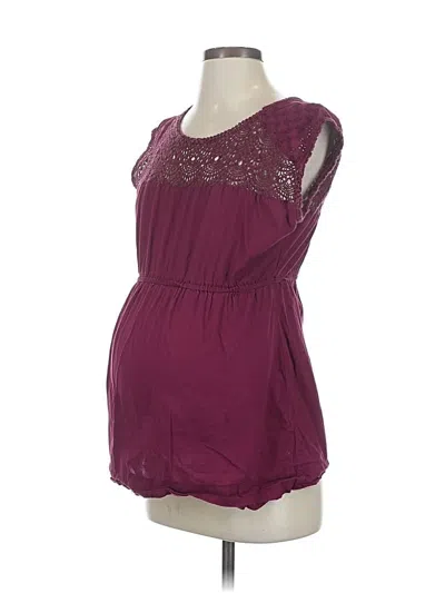 Pre-owned Motherhood Sleeveless Top Burgundy Strapless Neckline Tops