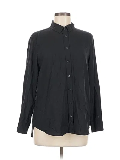 Pre-owned Uniqlo Long Sleeve Button Down Shirt In Black