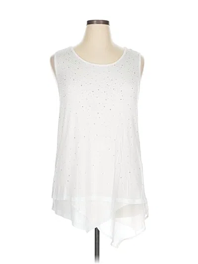 Pre-owned New York And Company Sleeveless Blouse In White