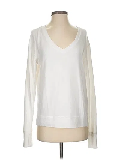 Pre-owned Athleta Long Sleeve T-shirt In White