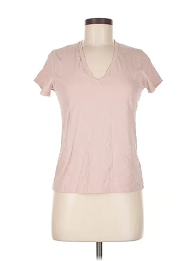 Pre-owned Uniqlo Short Sleeve Top Pink V Neck Tops
