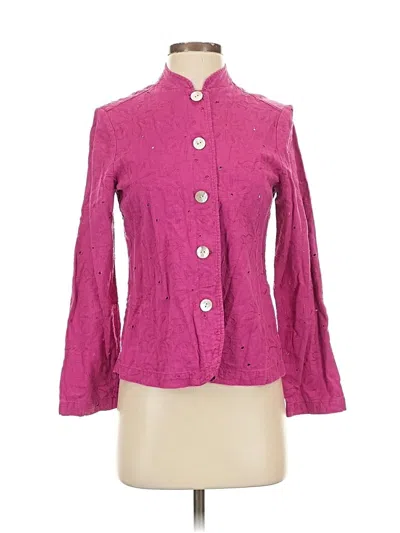 Pre-owned Additions By Chico's Long Sleeve Blouse In Pink