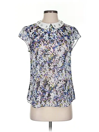 Pre-owned I Heart Ronson Short Sleeve Blouse In Silver