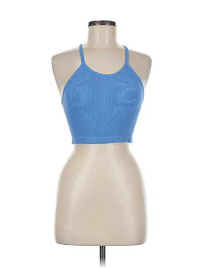 Pre-owned Ododos Tank Top Blue Halter Neckline Tops